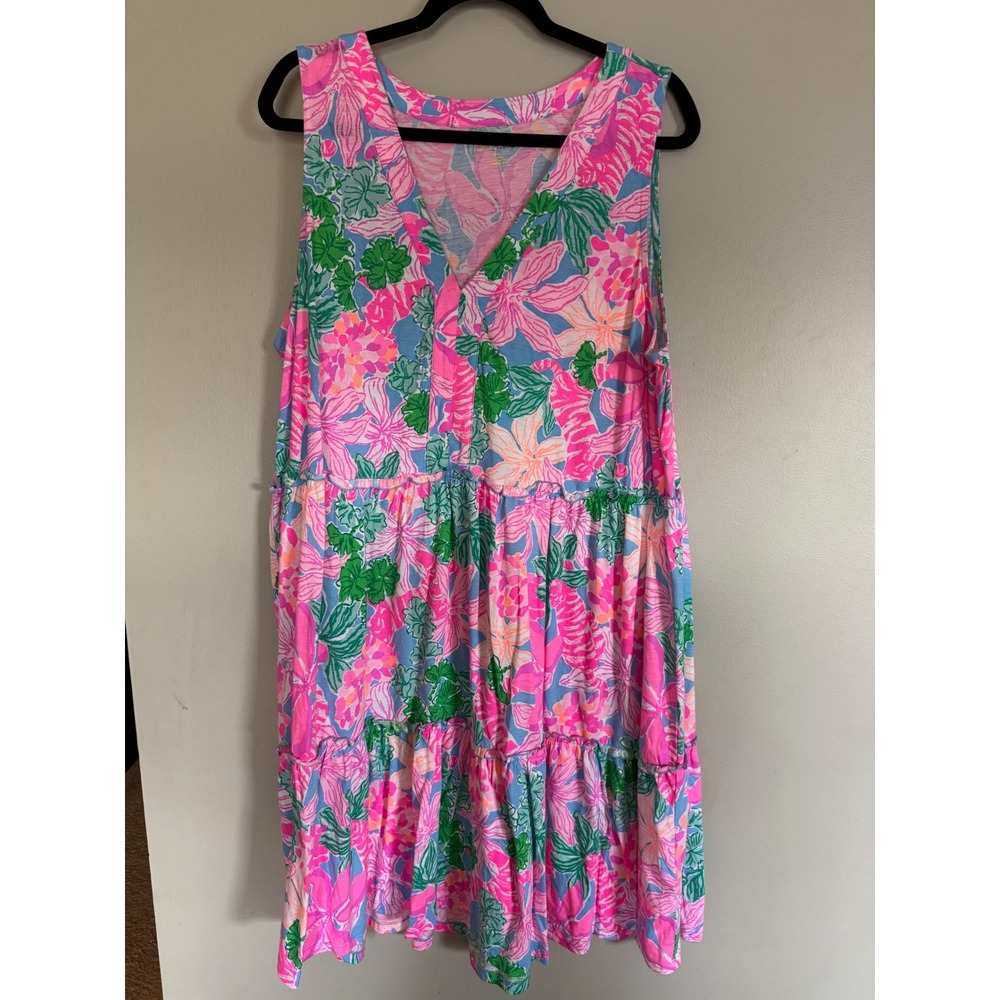 Lilly Pulitzer Pink and Green Floral Dress